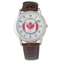 Bandeira do Canadá Classic Brown Leather Watch