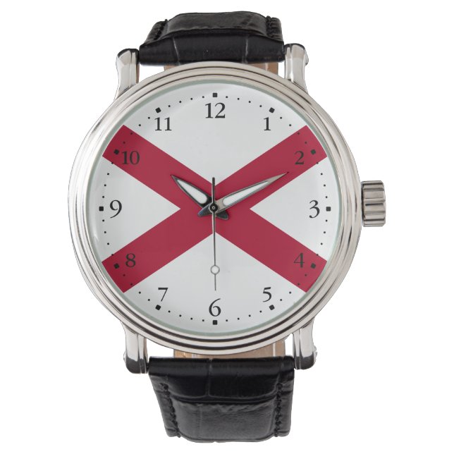 Relógio Bandeira do Estado do Alabama (Frente)