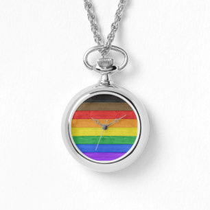 Relógio Bandeira do orgulho gay inclusivo de SlipperyJoe t