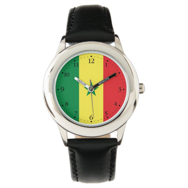 Relógio Bandeira do Senegal (Frente)