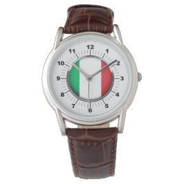 Relógio Bandeira italiana Classic Brown Leather Watch