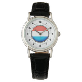 Relógio Bandeira luxemburguesa, Black Leather Watch