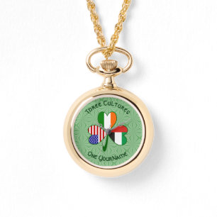 Relógio Bandeira Personalizada UAE Irlandesa Americana Sha