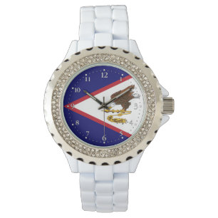 Relógio Bandeira Samoa Americana Patriótica