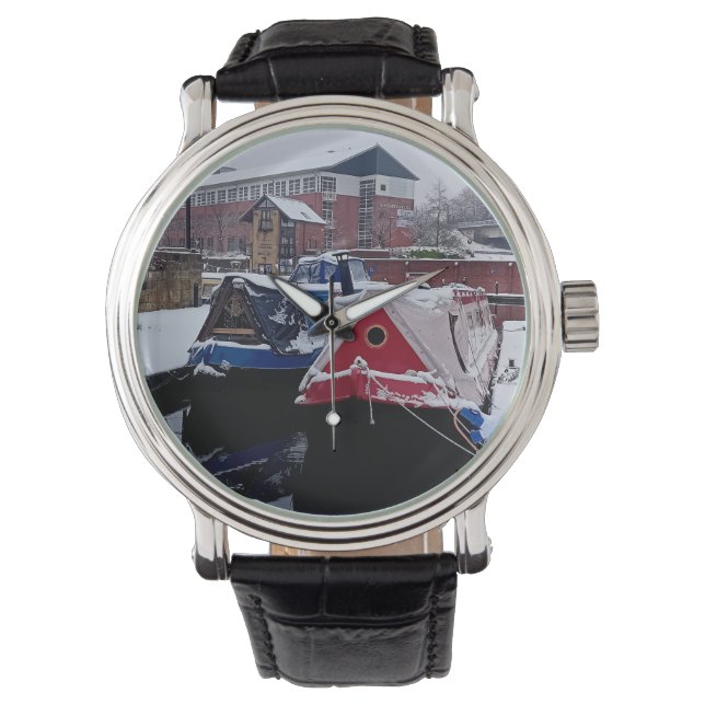 Relógio Barco azul e vermelho (Frente)