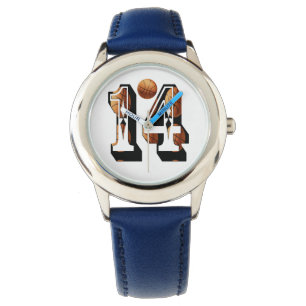 Relógio Basquete Número 14 Kids Leather Watch,