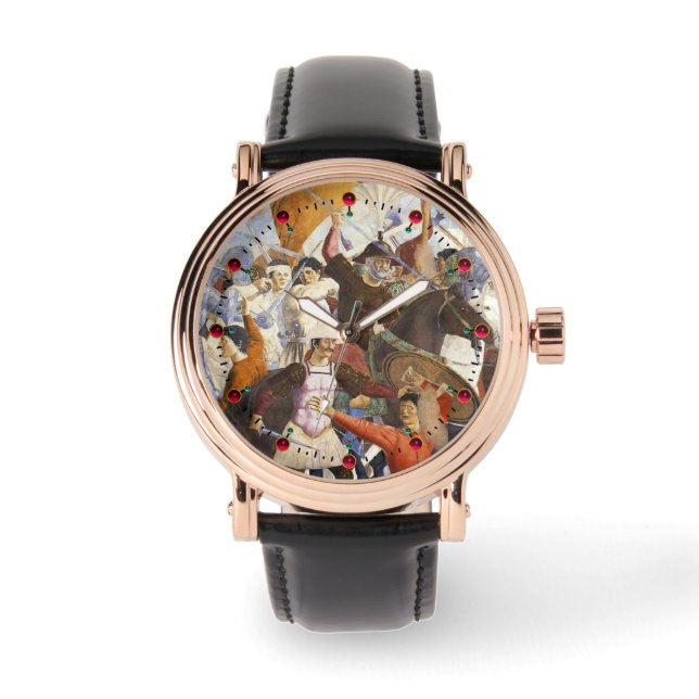 Relógio BATALHA DE HERACLIUS Fresco , Piero Della Francesc (Frente)