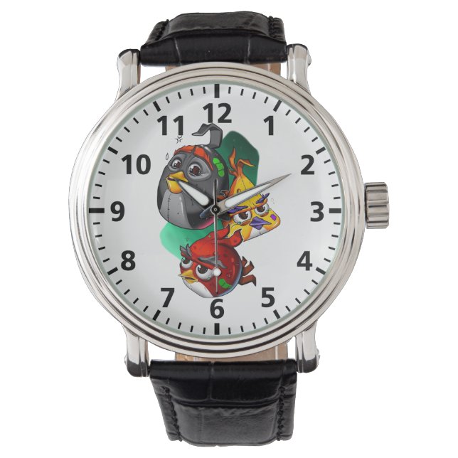 Relógio Batalha de Pássaros Irritados Vestida Vermelha, Bo (Frente)