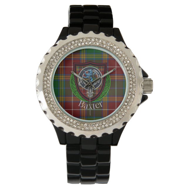Relógio Baxter Scottish Clan Tartan & Crest (Frente)