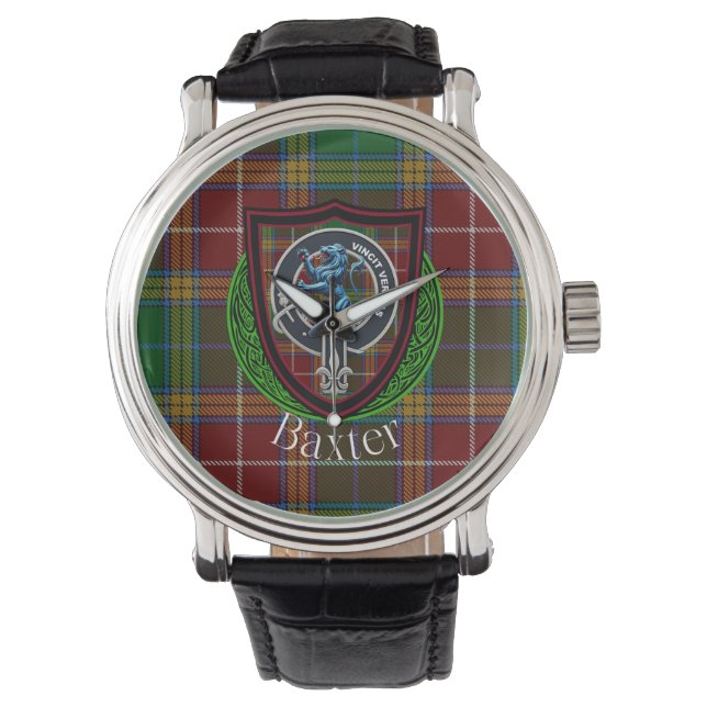 Relógio Baxter Scottish Clan Tartan & Crest (Frente)