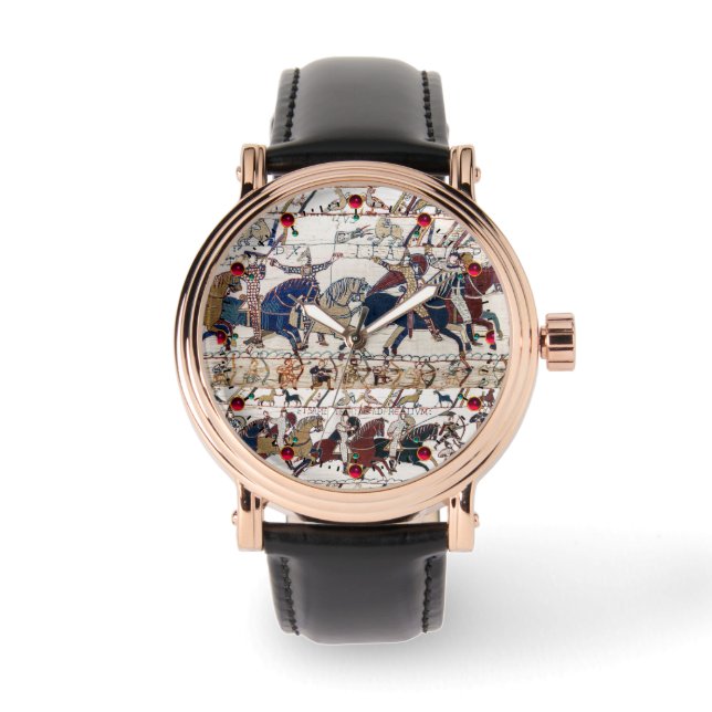 RELÓGIO BAYEUX TAPESTRY 1066 KNIGHTS E ARQUIVOS NORMANOS (Frente)