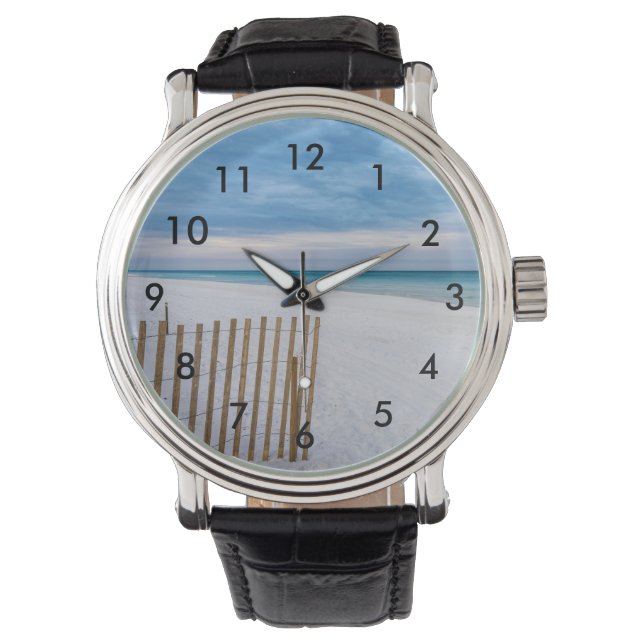 Relógio Beach Fence Morning Destin Florida Watch (Frente)