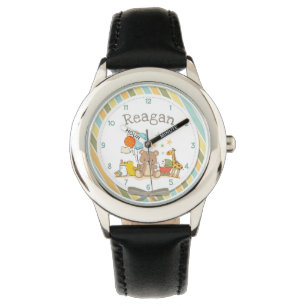 Relógio Bebê Personalizado Ursa Girafa - Borracha Ducky