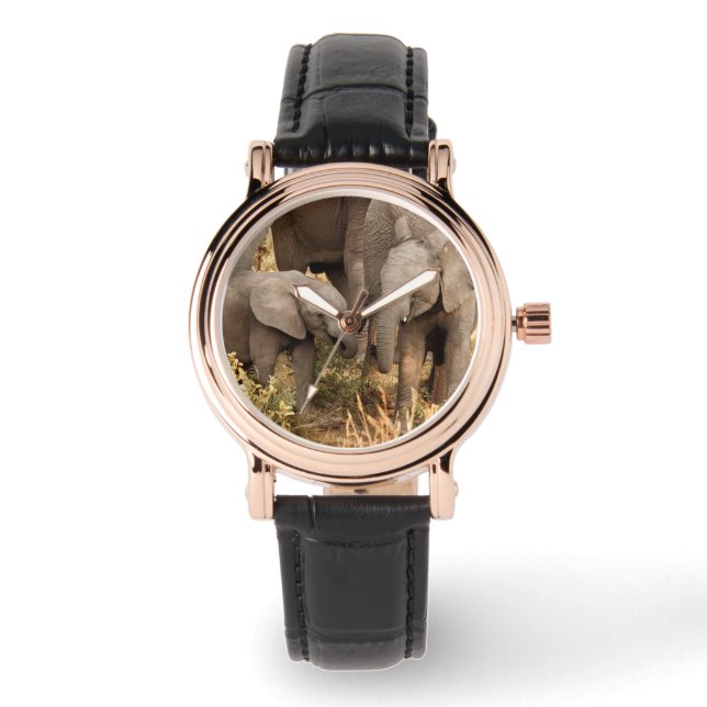 Relógio Bebês Mais Pobres | Dois elefantes jovens (Frente)