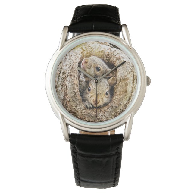Relógio Bebês Mais Pobres | Esquilos-bebê curiosos (Frente)