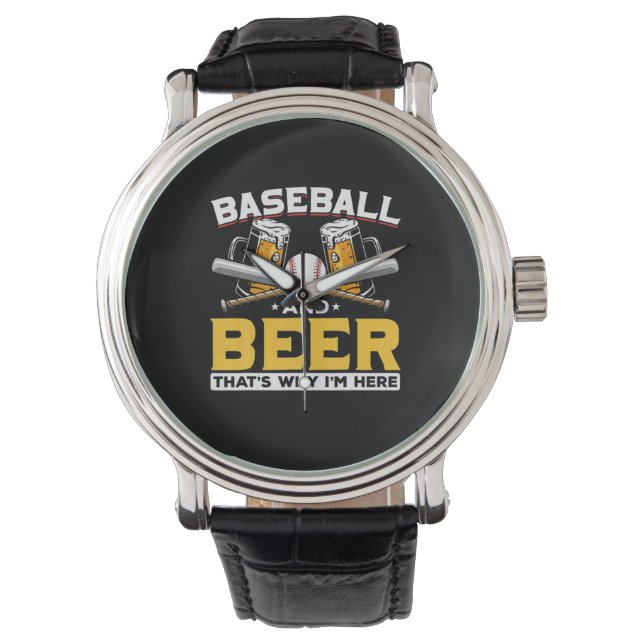 Relógio Beer Drinker Baseball Beer Humor Birthday (Frente)