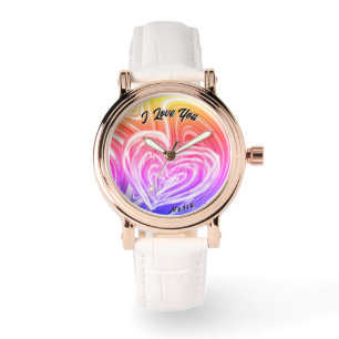Relógio Belo Abstrato, Elegante, Rosa Dourado Watch