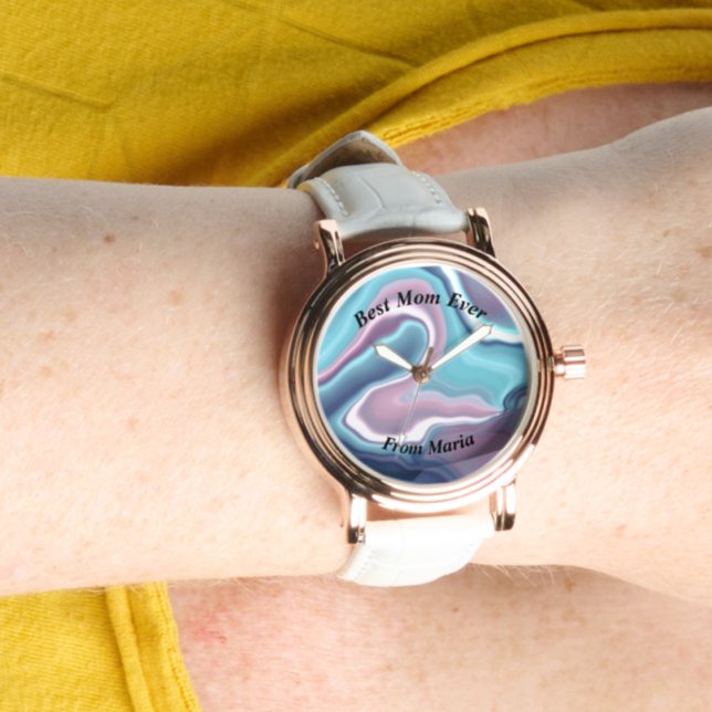 Relógio Belo Abstrato, Elegante, Rosa Dourado Watch (Criador carregado)