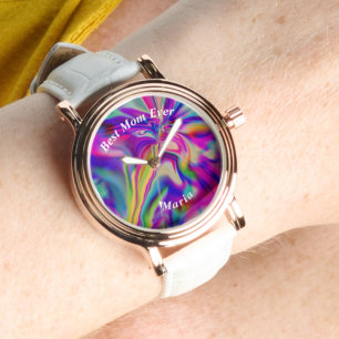 Relógio Belo Abstrato, Elegante, Rosa Dourado Watch