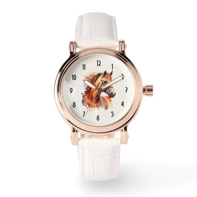 Relógio Belo Retrato de Cavalo de Sorrel (Frente)