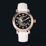 Relógio Belo rosto na lua<br><div class="desc">Um relógio com uma bela ilustração. Um rosto feminino na lua rodeado de flores.</div>