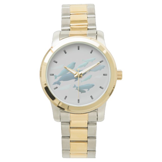 Relógio Beluga Whale Assista Cuja Bebê Beluga Torre (Frente)