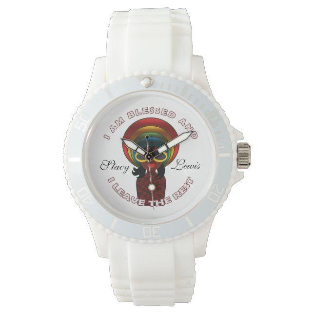 Relógio Bendito Inspirational Graças Personalizado Gratefu (Frente)