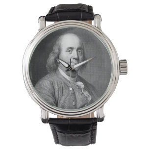 Relógio Benjamin Franklin usa retrato histórico do presid