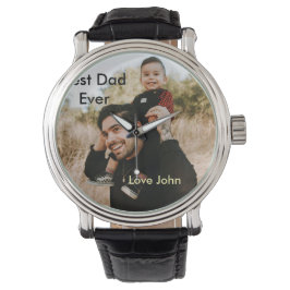 Relógio Best dad ever father's dad gift photo name simple