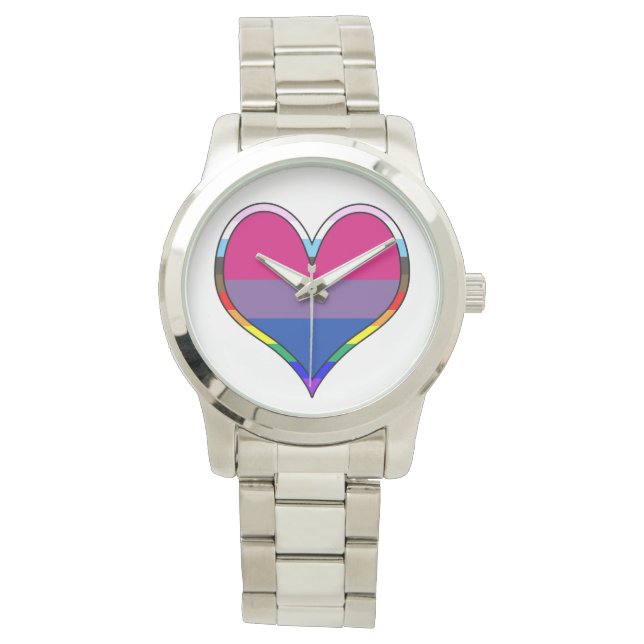 Relógio Bi Pride Heart Watch (Frente)