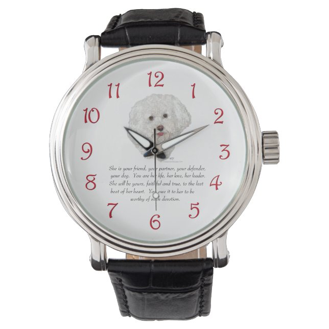 Relógio Bichon Frise Lembrança FEMININO (Frente)