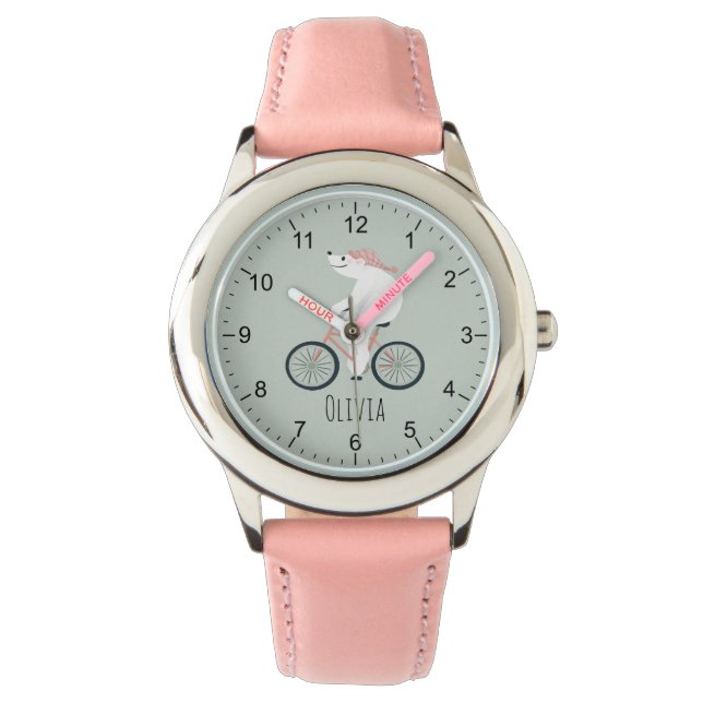 Relógio Bicicleta De Urso Polar De Inverno, Cute, Cute (Frente)