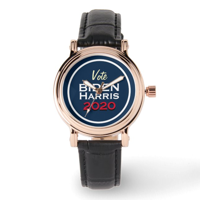 Relógio BIDEN HARRIS Campaign 2020 Black Strap Watch (Frente)