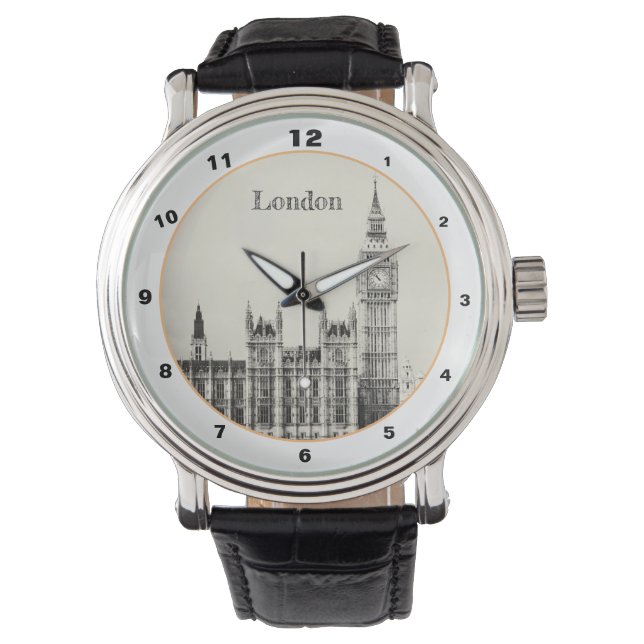 Relógio Big Ben Clock & London, Westminster/vintage UK (Frente)
