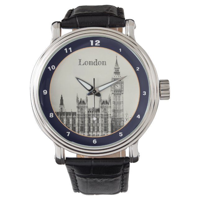 Relógio Big Ben Clock & London, Westminster/vintage UK (Frente)