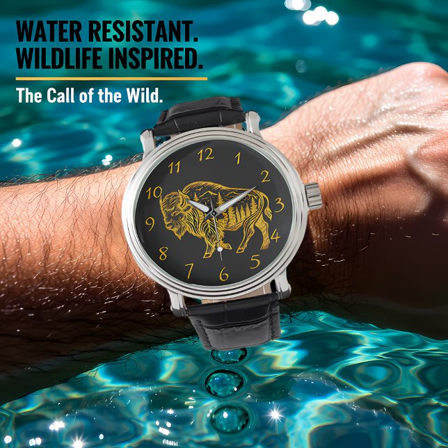 Relógio Bison em uma Ilustração de Floresta (Criador carregado)