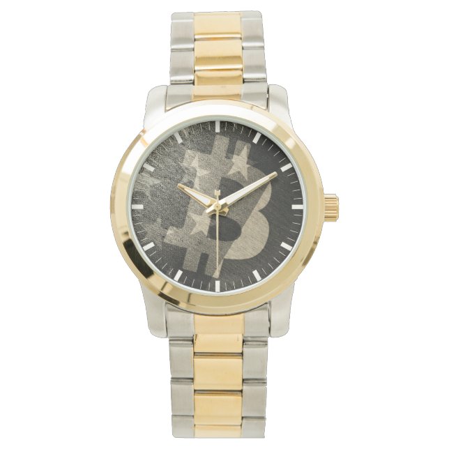 Relógio Bitcoin America ₿ (Vintage) Watch (Frente)