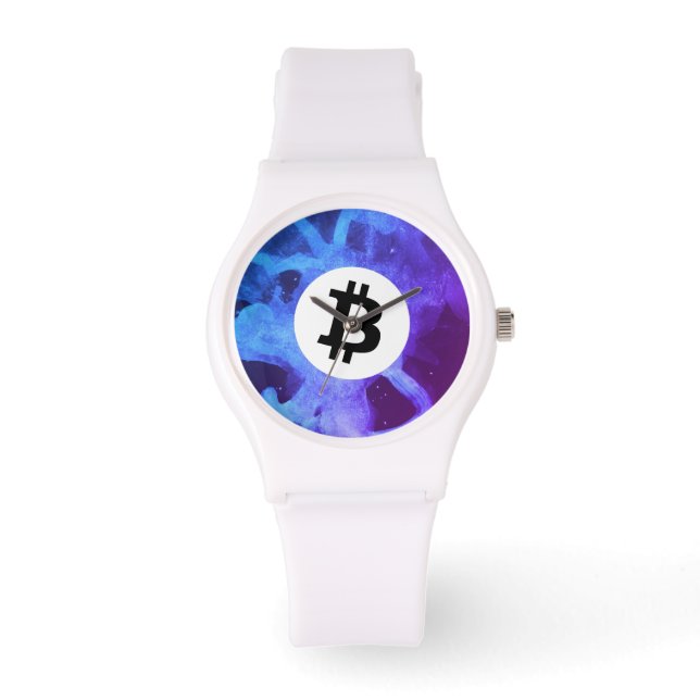 Relógio Bitcoin Purple Wave (Frente)