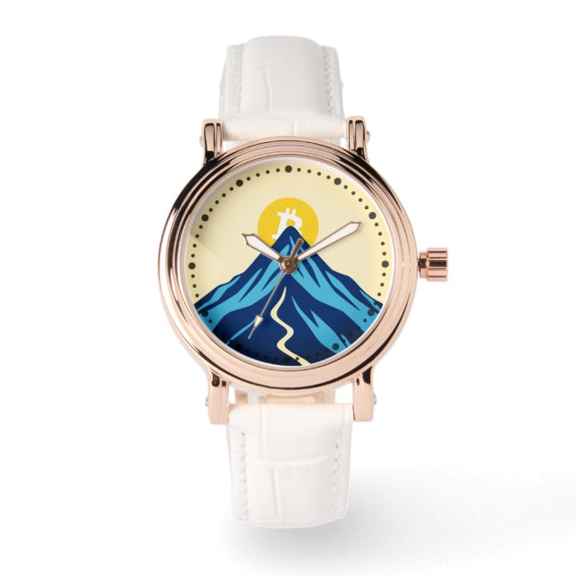 Relógio Bitcoin Rising (Style: Bright) (Frente)