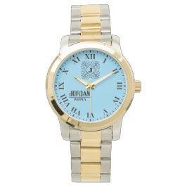 Relógio Black and White Monogram and Name