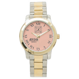 Relógio Black and White Monogram and Name