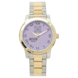 Relógio Black and White Monogram and Name