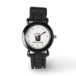 Relógio Black Cat Meow-A-Ween Kids Silver Glitter Watch