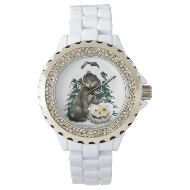 Relógio Black Cat On A Jack (Frente)