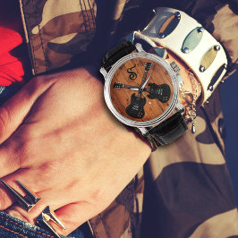 Relógio Black Electric Guitars Boys Watch