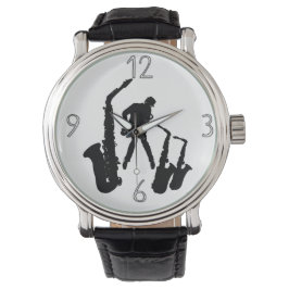 Relógio Black Jazz Sax Jazzman 2 Modern Numbers Watch 5
