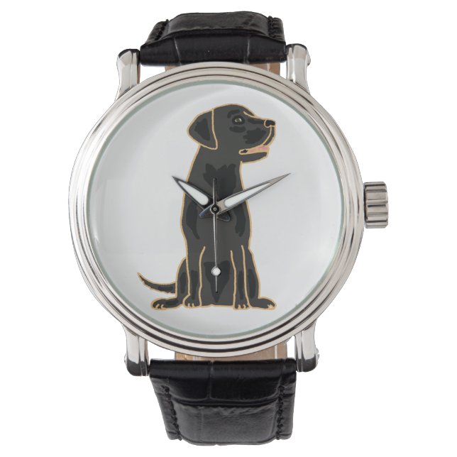 Relógio Black Labrador Retriever Art Watch (Frente)