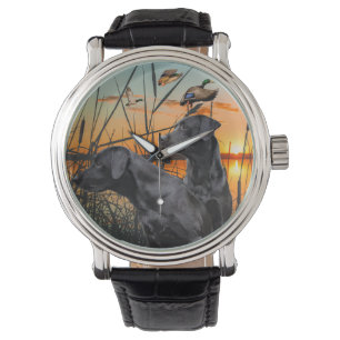 Relógio Black Labrador Retriever Watch, Duck Hunting