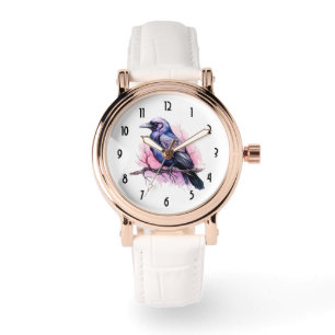 Relógio Black Raven em uma Ilustração de Ramificação