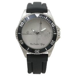 Relógio Blackpool Tower It's Cracking Flags arte original